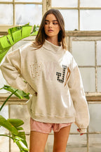 IT2594E-WWJD1 | WWJD Embroidered Mock-neck Sweatshirt