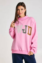 IT2594E-WWJD1 | WWJD Embroidered Mock-neck Sweatshirt