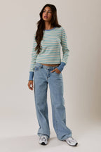 THERMAL LONG SLEEVE WITH THUMB HOLE KNIT TOP
