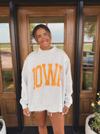 'IOWA & IA' Reversible Mock Neck Sweatshirt