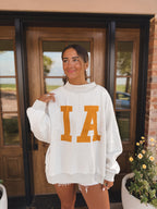 'IOWA & IA' Reversible Mock Neck Sweatshirt